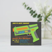 Kinder Laser Tag Geburtstagsparty Einladungen (Stehend Vorderseite)