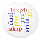 Kinder laufen springen springen springen Lach Kera Keramikknauf (Vorderseite)