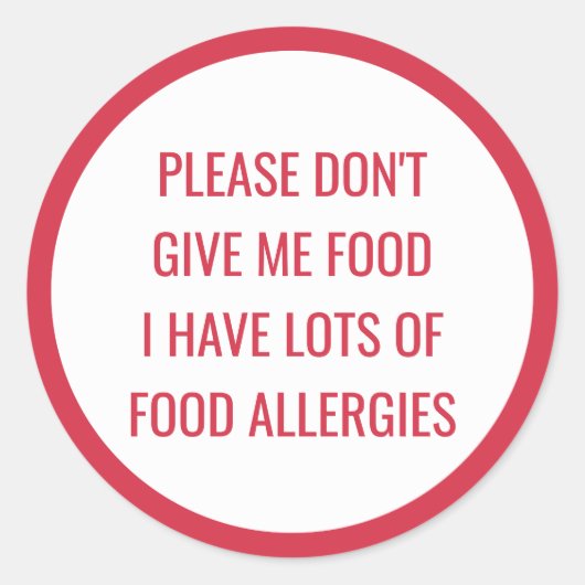 Kinder Lebensmittelallergie gib mir bitte nichts z Runder Aufkleber (Vorderseite)