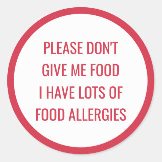 Kinder Lebensmittelallergie gib mir bitte nichts z Runder Aufkleber