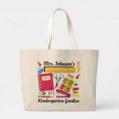 Kinder-Lehrer-Schule Stuff Große Tüte Tasche (Rückseite)