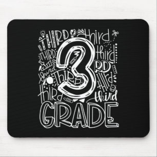 Kinder Lehrer zurück zur Schule 3. Klasse Typogr Mousepad