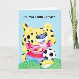 Kinder leopard soccer personalisierbare Einladunge Einladung