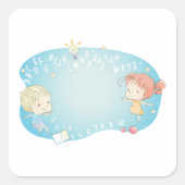 Kinder lernen quadratischer aufkleber (Vorderseite)