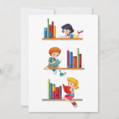 Kinder lesen Bücher Einladung (Vorderseite)