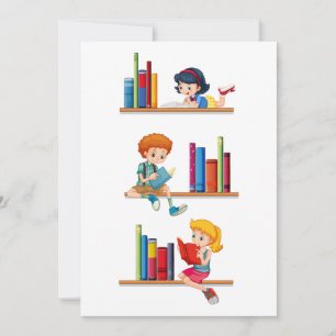 Kinder lesen Bücher Einladung