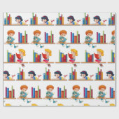 Kinder lesen Bücher Geschenkpapier (Flach)