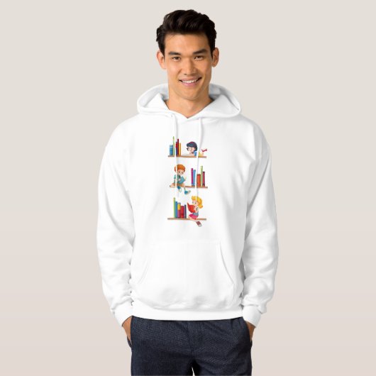 Kinder lesen Bücher Hoodie (Vorne ganz)