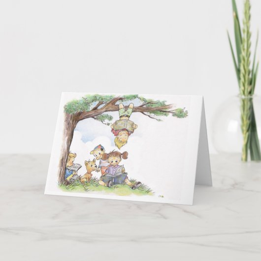 Kinder lesen Bücher Karte (Vorderseite)
