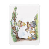 Kinder lesen Bücher Magnet (Vertikal)