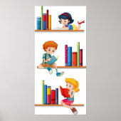 Kinder lesen Bücher Poster (Vorne)