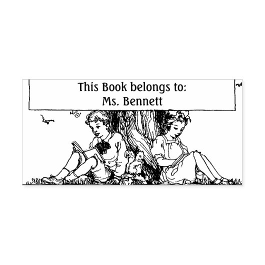 Kinder lesen Buchzeichen Gummistempel (Prägung)