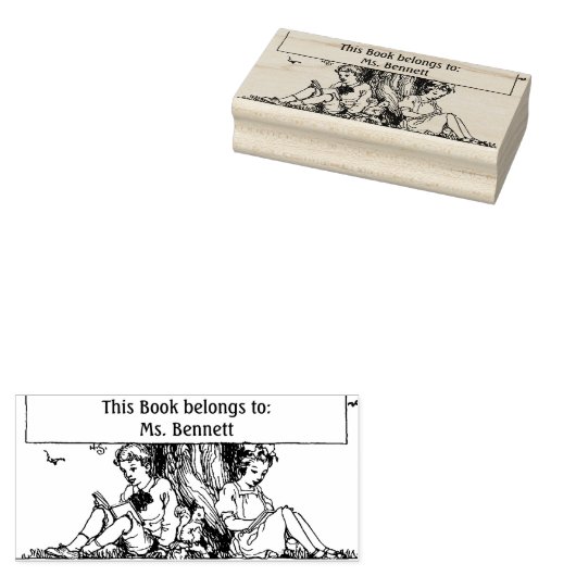 Kinder lesen Buchzeichen Gummistempel (Stempel)