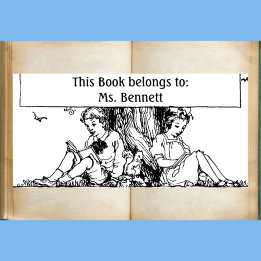 Kinder lesen Buchzeichen Gummistempel