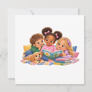 Kinder lesen gemeinsam Storytime Einladung