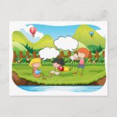 Kinder lesen postkarte (Vorderseite)
