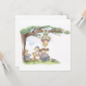 Kinder lesen unter einem Baum Karte (Vorderseite/Rückseite Beispiel)