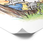 Kinder lesen unter einem Baum Poster (Ecke)