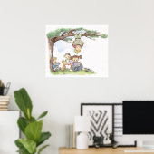 Kinder lesen unter einem Baum Poster (Heimbüro)