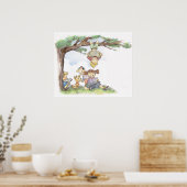 Kinder lesen unter einem Baum Poster (Küche)
