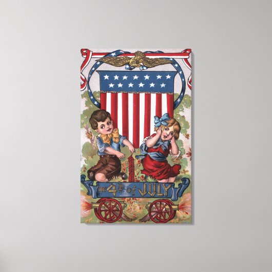 Kinder Leuchtfeuerwerke Leinwanddruck (Vorderseite)