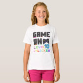 Kinder Level 10 Entsperrtes Videospiel T-Shirt (Vorne ganz)