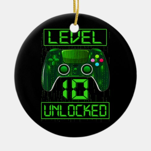 Kinder Level 10 Unlocks Video Gamer 10. Keramik Ornament (Vorne)