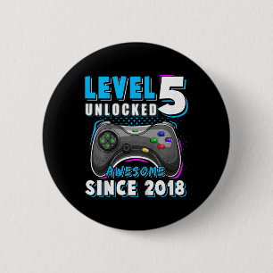 Kinder Level 5 freigeschaltet Lustiges Videospiel Button
