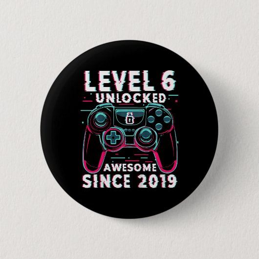 Kinder Level 6 freigeschaltet Videospiel 6. Geburt Button (Vorderseite)