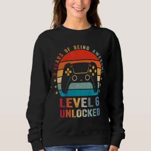 Kinder Level 6 Unlocks Videospiel 6. Geburtstag Sweatshirt