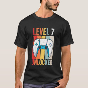 Kinder Level 7 Unlock Gaming 7 Jahre alter Gamer 7 T-Shirt