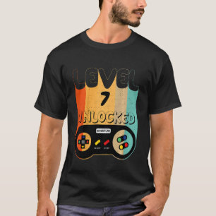 Kinder Level 7 Unlock Video Gamer 7. Geburtstag T-Shirt