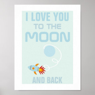 Kinder Liebe dich zum Mondplakat Poster