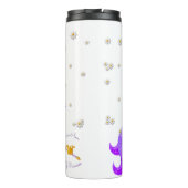 Kinder Lila Einhorn mit Blume Thermal Tumbler Thermosbecher (Rückseite)
