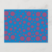 Kinder Lila Polka Dots Blue Dizzy Dots Spaß Kunst Postkarte (Vorderseite)
