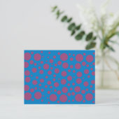 Kinder Lila Polka Dots Blue Dizzy Dots Spaß Kunst Postkarte (Stehend Vorderseite)