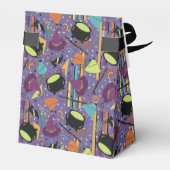 Kinder Lila Retro Witchy Halloween Geschenkschachtel (Rückseite)