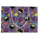 Kinder Lila Retro Witchy Halloween Große Geschenktüte (Rückseite)