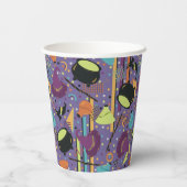 Kinder Lila Retro Witchy Halloween Pappbecher (Rückseite)