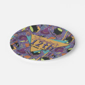 Kinder Lila Retro Witchy Halloween Pappteller (Schrägansicht)