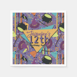 Kinder Lila Retro Witchy Halloween Serviette