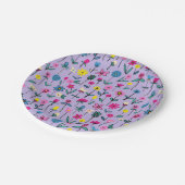 Kinder Lilac Floral Geburtstag Pappteller (Schrägansicht)