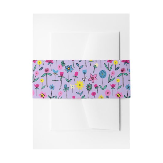 Kinder Lilac Floral Pattern Geburtstag Einladungsbanderole (Vorderseite Beispiel)