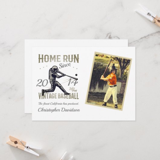 Kinder Little League Baseball Geburtstagseinladung Einladung (Vorderseite/Rückseite Beispiel)