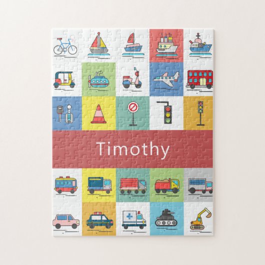 Kinder LKWs farbig grafisch Niedlich Puzzle (Vertikal)