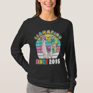 Kinder Llama Girl 7 Jahre Altes Llamaza Geburt T-Shirt