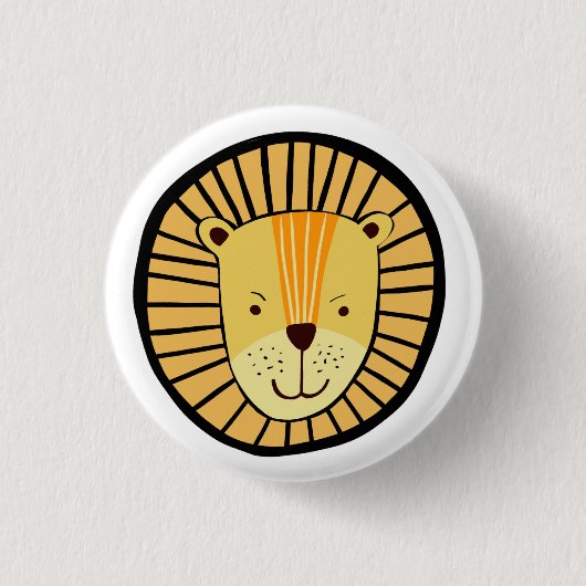 Kinder Löwe Dschungel Tier Button (Vorderseite)