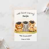 Kinder Löwe Elefant Giraffe Wald Abitur Karte (Vorderseite/Rückseite Beispiel)