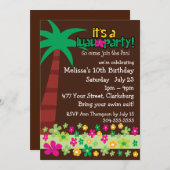 Kinder Luau Einladung (Vorne/Hinten)