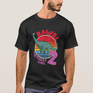 Kinder Mädchen 2Nd Geburtstag I Rawr! Brachiosauru T-Shirt